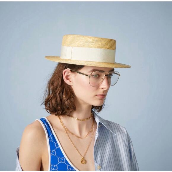 Gucci Raffia Wide-Brimmed Hat BNIB Size medium main image 5